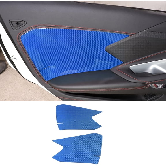 TINKI Real Carbon Fiber Car Interior Door Panel Trim Sticker Compatible with Chevrolet Corvette C8 Stingray 2020-2023, Inner Door Panel Moulding Trim Cover Sticker