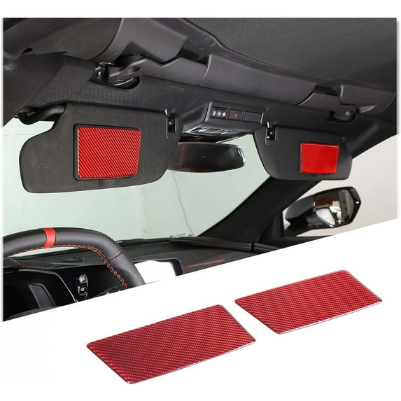 TINKI Real Carbon Fiber Car Sun Visor Panel Trim Sticker Compatible with Chevrolet Corvette C8 Stingray 2020-2023, Car Visor Makeup Mirror Panel Sticker Accessories