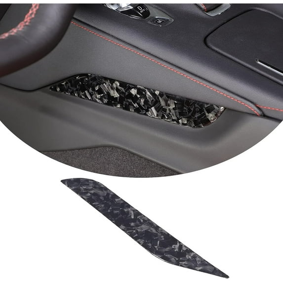 TINKI Real Carbon Fiber Center Console Left Trim Sticker Compatible with Chevrolet Corvette C8 Stingray 2020-2023, Center Console Driver Side Decorative Cover Sticker
