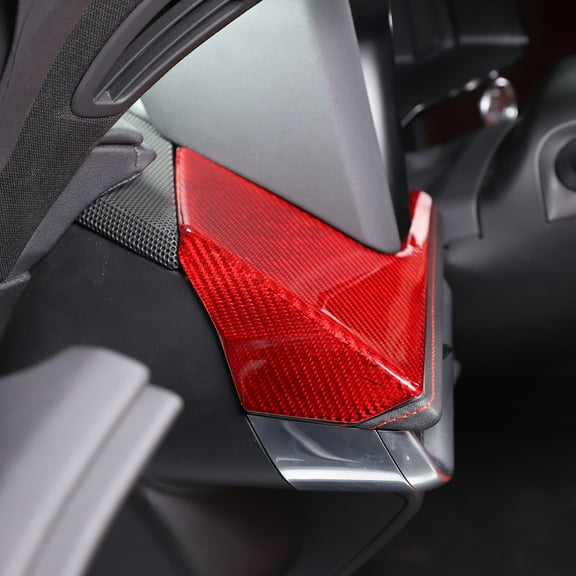 TINKI Real Carbon Fiber Center Console Side Panel Trim Cover Compatible with Chevrolet Corvette C8 2020-2023, Dashboard Side Panel Trim Accessories