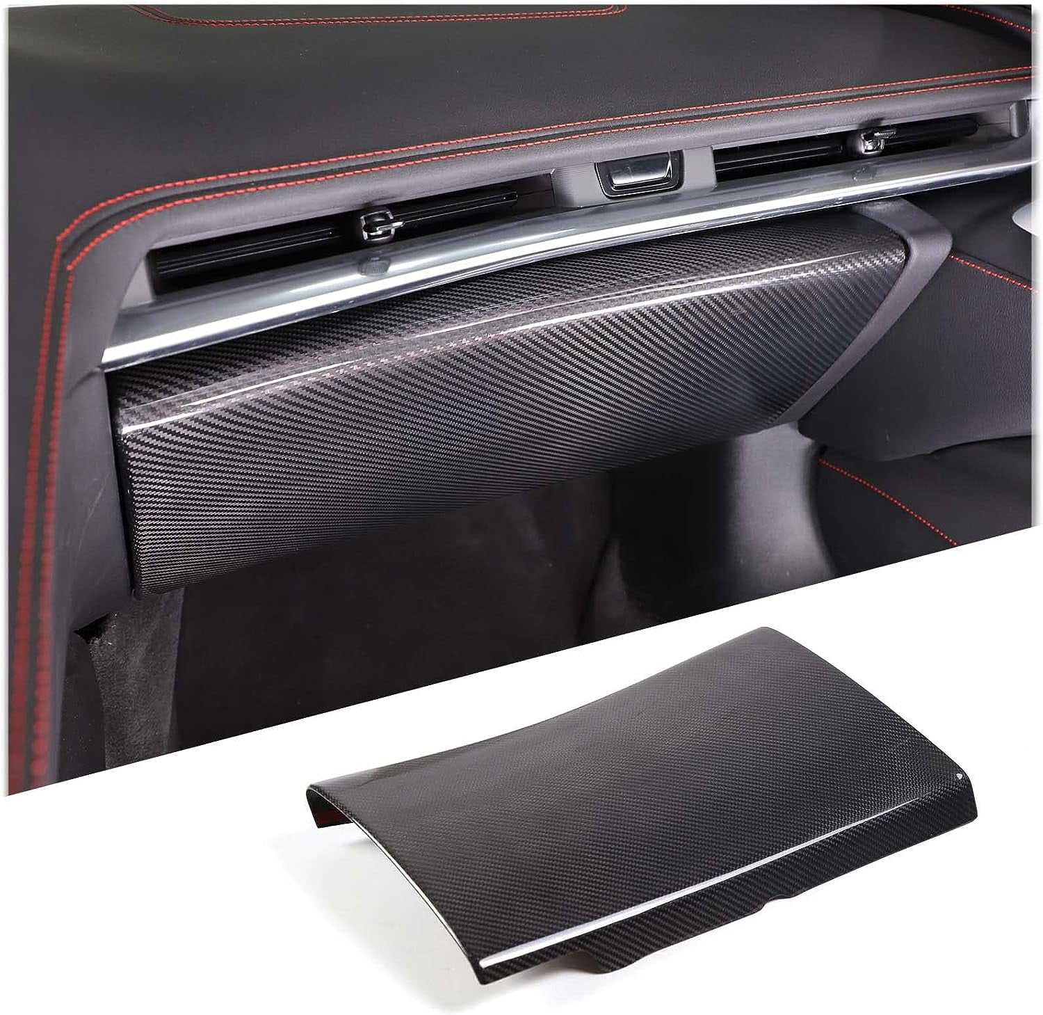 TINKI Real Carbon Fiber CoPilot Glove Storage Box Panel Cover