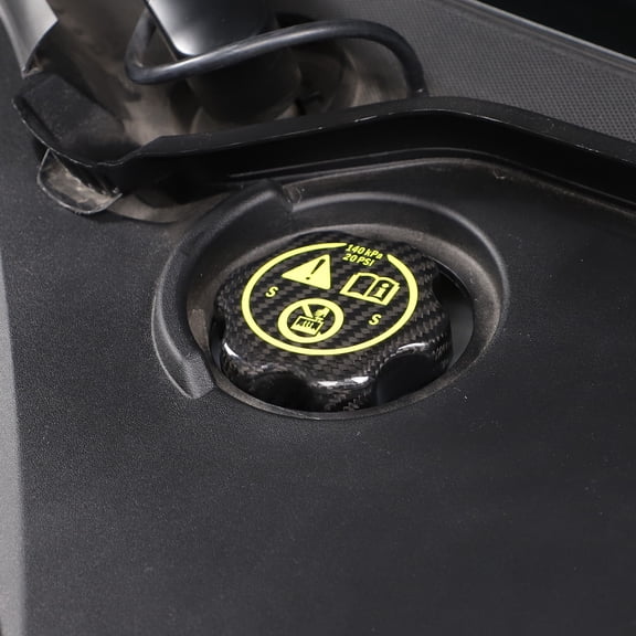 TINKI Real Carbon Fiber Coolant Cap Compatible with Chevrolet Corvette C8 2020-2023, Front Trunk Radiator Water Tank Switch Trim Caps, Radiator Liquid Storage Trim Cover