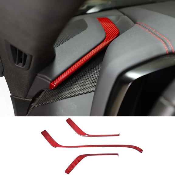 TINKI Real Carbon Fiber Dashboard Panel Trim Compatible with Chevrolet Corvette C8 Stingray 2020-2023, Interior Center Console Side Dash Board Panel Decoration Strip Kit