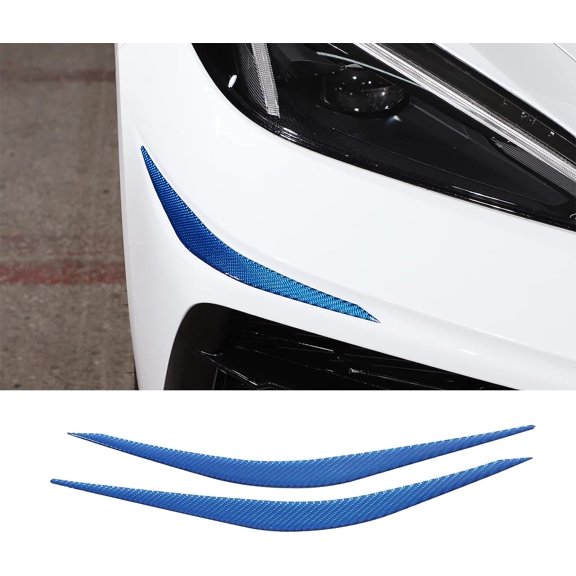 TINKI Real Carbon Fiber Front Bumper Lip Corner Trim Strip Compatible with Chevrolet Corvette C8 Stingray 2020-2023 Car Exterior Decoration Stickers