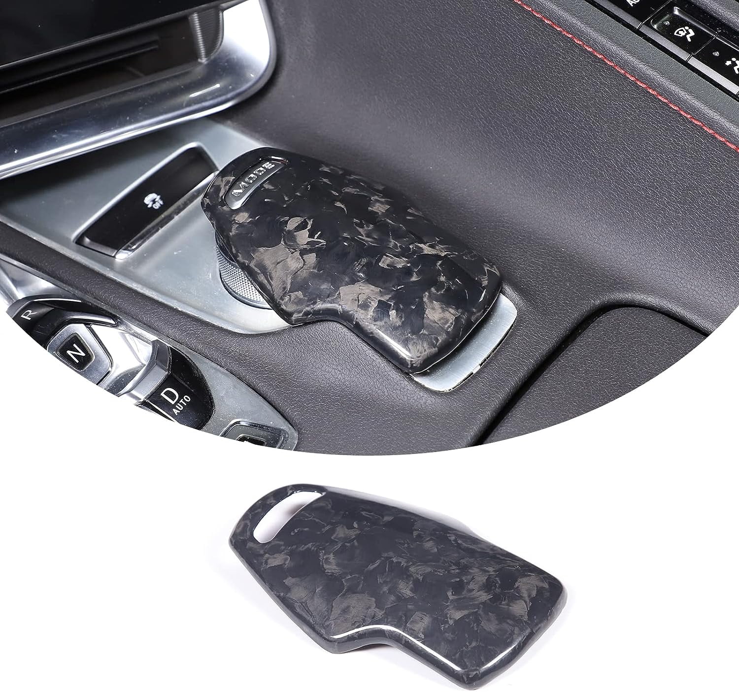 TINKI Real Carbon Fiber Gear Shifter Head Cover Fit for Chevrolet Corvette C8 Z06 Z51 2020 2021 2022 2023, Gear Shift Knob Cover Interior Gear Shifter Head Decoration Protection