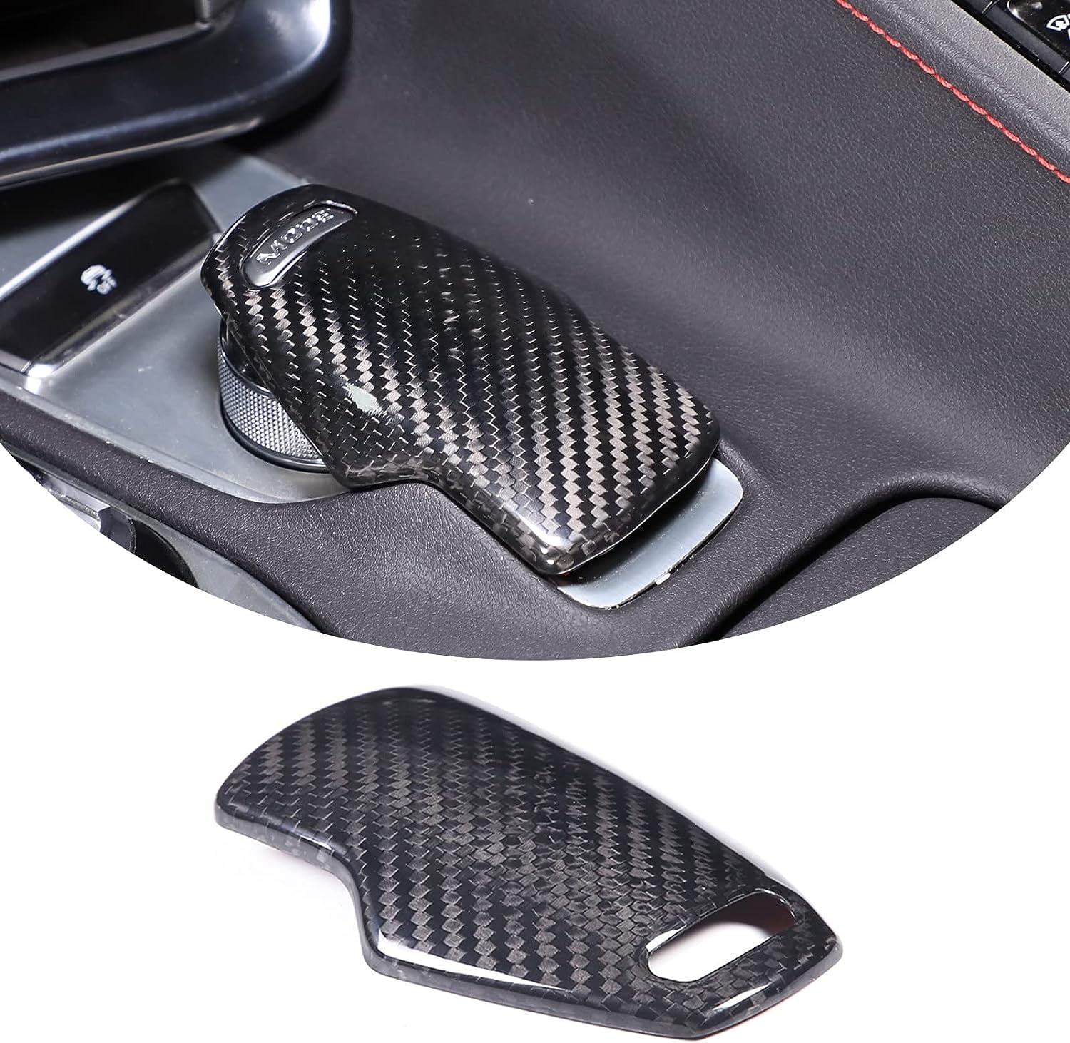 TINKI Real Carbon Fiber Gear Shifter Head Cover Fit for Chevrolet Corvette C8 Z06 Z51 2020 2021 2022 2023, Gear Shift Knob Cover Interior Gear Shifter Head Decoration Protection