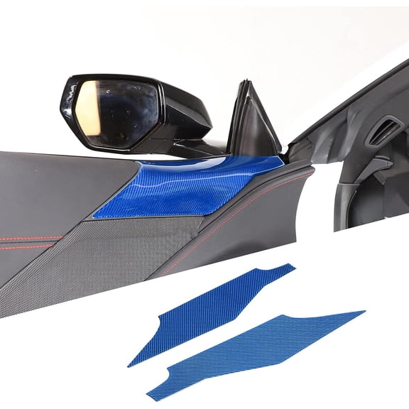 TINKI Real Carbon Fiber Inner Door A Pillar Lower Panel Sticker Compatible with Chevrolet Corvette C8 2020-2023, Inner Door Panel Armrest Cover Trim
