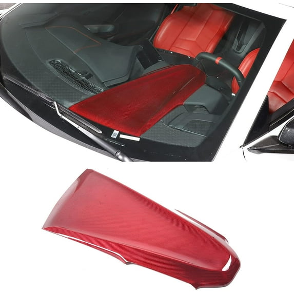 TINKI Real Carbon Fiber Interior Upper Dash Instrument Panel Cover Fit for Chevrolet Corvette C8 2020-2023, Center Console Upper Dash Board Trim Frame Decorative Accessories