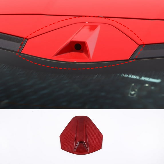 TINKI Real Carbon Fiber Rear Decklid Camera Vent Cover Compatible with Chevrolet Corvette C8 Stingray 2020-2023, Rear Roof Panel Trim Cover Accessories