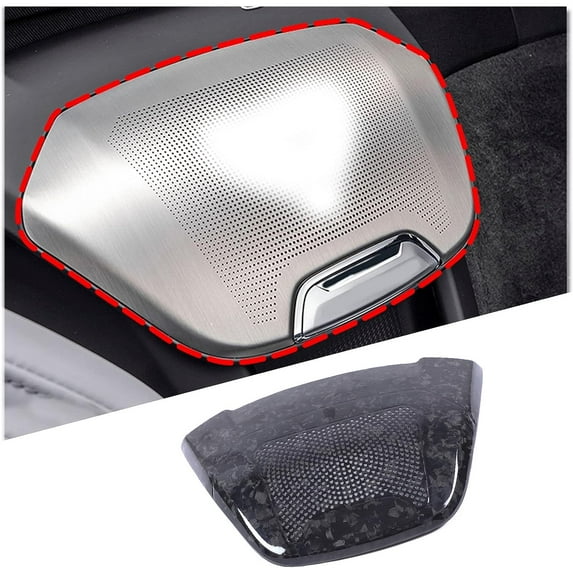 TINKI Real Carbon Fiber Rear Speaker Cover Compatible with Chevrolet Corvette C8 Stingray 2LT 3LT 2020-2023, Interior Rear Row Phone Charger Upper Trim Accessories