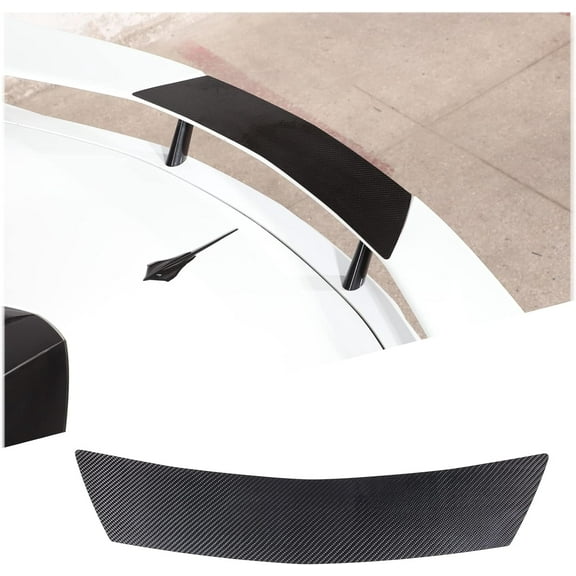 TINKI Real Carbon Fiber Rear Wing Panel Trim Cover Sticker Compatible with Chevrolet Corvette C8 2020-2023, Trunk Spoiler Wing Panel Decoration Cover Sticker