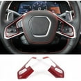 thumbnail image 1 of TINKI Real Carbon Fiber Steering Wheel Button Frame Fit for Chevrolet Corvette C8 Stingray 2020-2023, Auto Steering Wheel Button Panel Protection Frame Molding Cover, 1 of 1