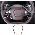 thumbnail image 1 of TINKI Real Carbon Fiber Steering Wheel Trim Frame Compatible with Chevrolet Corvette C8 2020-2023, Steering Wheel Label Protection Frame Molding Sticker Accessories, 1 of 7