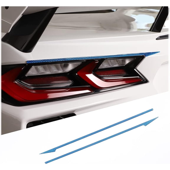 TINKI Real Carbon Fiber Tail Light Eyebrow Strip Trim Compatible with Chevrolet Corvette C8 Stingray 2020-2023, Auto Rear Light Lamp Eyebrow Decoration Strip Sticker