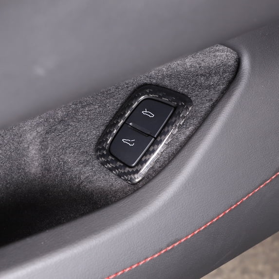 TINKI Real Carbon Fiber Trunk Switch Button Cover Trims Compatible with Chevrolet Corvette C8 2020-2023, Inner Rear Trunk Switch Panel Trim Frame Accessories