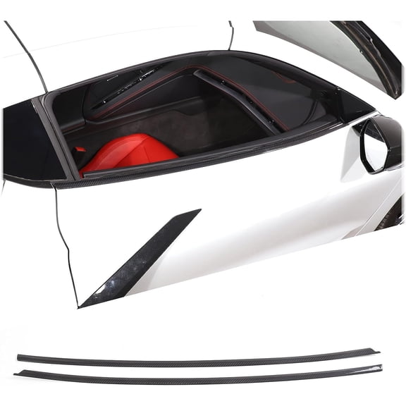 TINKI Real Carbon Fiber Window Molding Trim Compatible with Chevrolet Corvette C8 2020-2023, Window Seal Strip, Car Outside Anti-Scratch Window Seal Belt