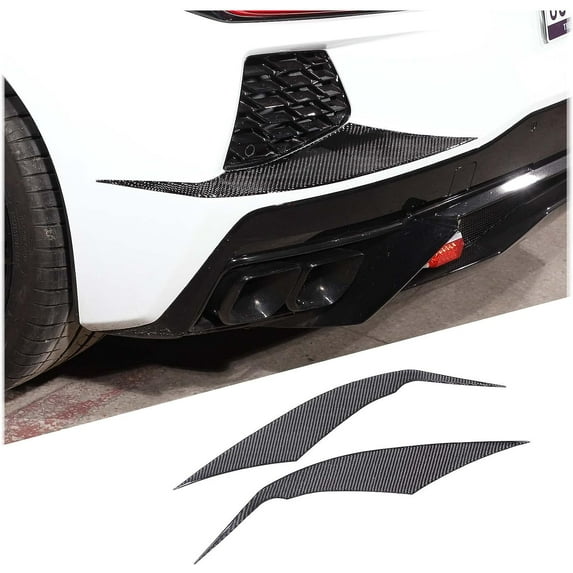 TINKI Rear Carbon Fiber Rear Air Intake Vent Trim Compatible with Chevrolet Corvette C8 Stingray 2020-2023, Rear Bumper Side Air Inlet Vent Decoration Sticker