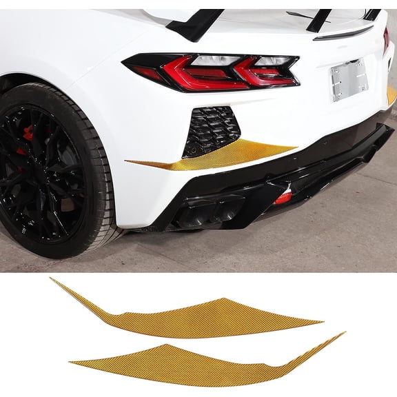 TINKI Rear Carbon Fiber Rear Air Intake Vent Trim Compatible with Chevrolet Corvette C8 Stingray 2020-2023, Rear Bumper Side Air Inlet Vent Decoration Sticker