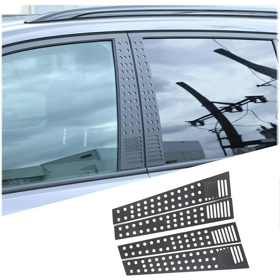 TINKI Rear Door Window Panel Cover Decoration for Honda Pilot 2016-2022/ Ridgeline 2017-2023/ Passport 2019-2023 Accessories, Aluminum Alloy Rear Window Moldings Honeycomb Panel Trim