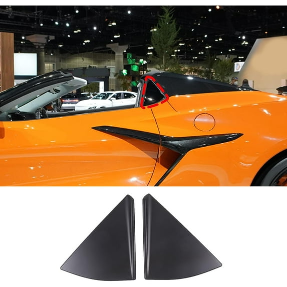 TINKI Rear Side Window Louver Cover Compatible with Chevrolet Corvette C8 2020-2023, ABS Rear Window Shutters Trim Cover, Fit for Convertible