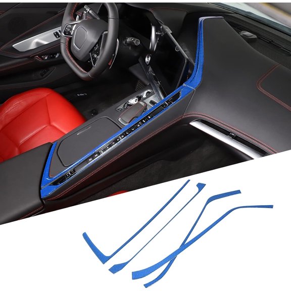 TINKI Soft Carbon Fiber Air Conditioner Switch Panel Trim Strip Fit for Chevrolet Corvette C8 Stingray 2020-2023, Center Console AC Panel Decoration Frame Trim