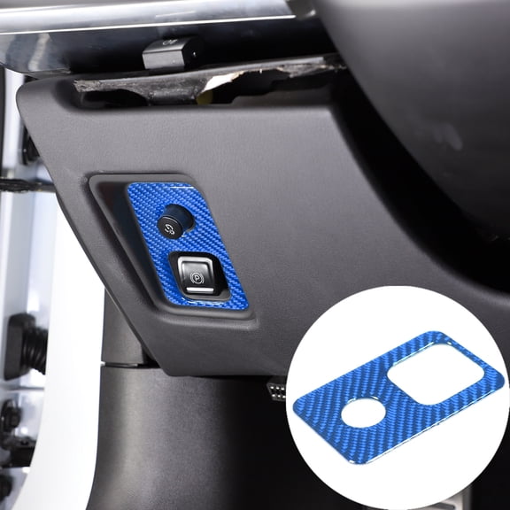 TINKI Soft Carbon Fiber Car Electronic Handbrake Trim Cover Compatible with Chevrolet Corvette C8 Stingray 2020-2023, Dashboard Side Control Button Cover Trims