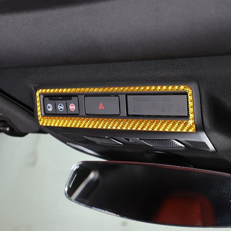TINKI Soft Carbon Fiber Center Console Warning Light Switch Sticker ...