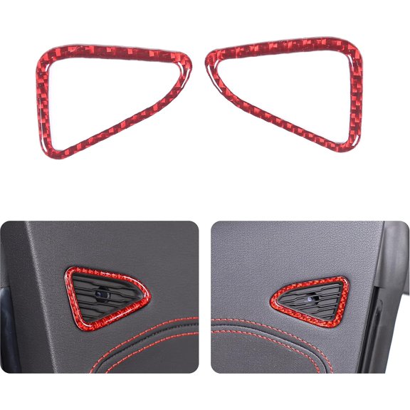 TINKI Soft Carbon Fiber Door AC Air Vent Outlet Cover Trims Compatible with Chevrolet Corvette C8 2020-2023, Side Door Small Speaker Trim Frame Accessories