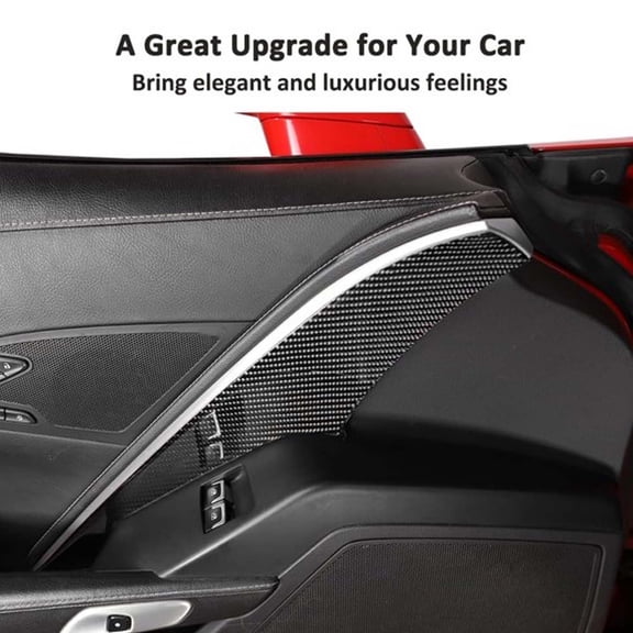 TINKI Soft Carbon Fiber Interior Door Panel Trim Cover Sticker Fit For Chevrolet Corvette C7 2014-2019 Car Door Molding Panel Cover Accessories