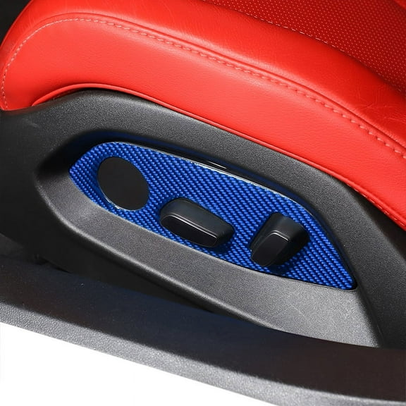TINKI Soft Carbon Fiber Seat Adjustment Button Panel Cover Trim Fit for Chevrolet Corvette C8 2020-2023, Car Seat Adjustment Switch Panels Cover Decoration Frame