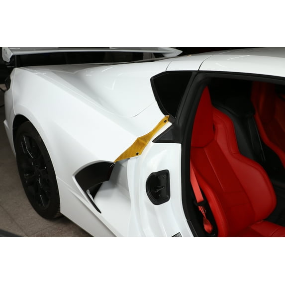 TINKI Soft Carbon Fiber Side Door Body Molding Protector Cover Compatible with Chevrolet Corvette C8 2020-2023, Rear Side Door Panel Trim Stickers Accessories