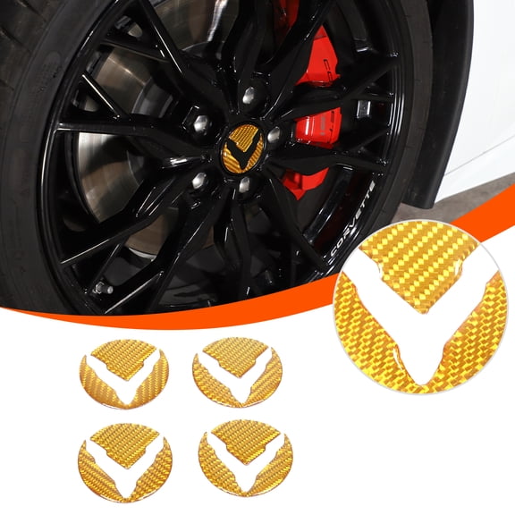 TINKI Soft Carbon Fiber Wheel Decal Sticker Fit for Chevrolet Corvette C8 2020-2023, Car Wheel Hub Trim Decal, Wheel Rim Surrounding Hub Rings Trim Sticker