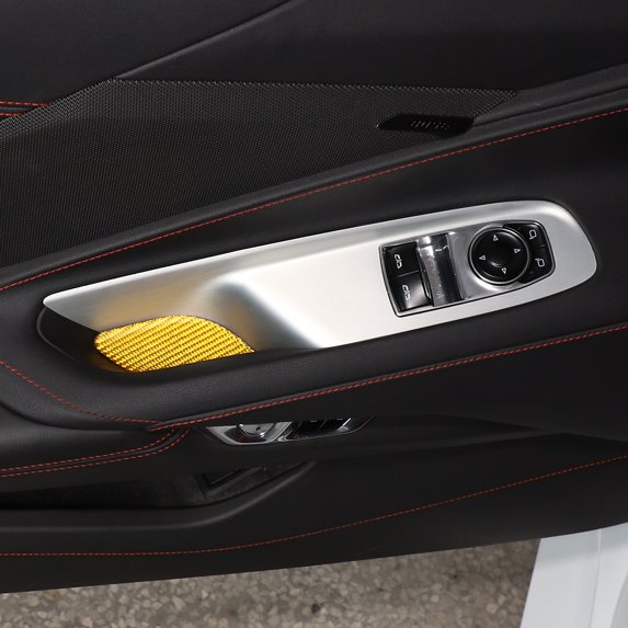 TINKI Soft Carbon Fiber Window Lift Groove Sticker Compatible with Chevrolet Corvette C8 Stingray 2020-2023, Car Door Storage Groove Mat Trim Sticker