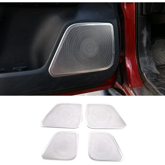 TINKI Stainless Steel Car Interior Protective Speaker Cover Trim Stickers for Toyota Tacoma 2016 2017 2018 2019 2020 2021 2022