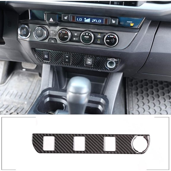 TINKI for Tacoma 2015 2016 2017 2018 2019 2020 2021 2022 2023 Soft Carbon Fiber 3D Sticker Center Console Cigarette Lighter Panel Interior Car Accessories