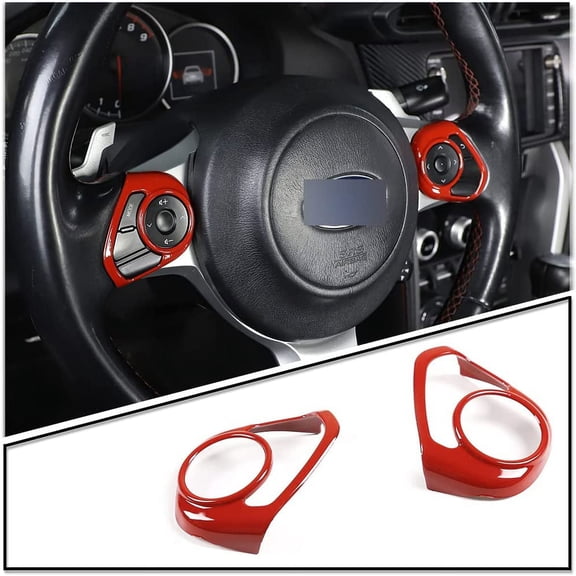 TINKI for Toyota 86 Subaru BRZ 2012-2020 Interior Car Steering Wheel Button Frame Cover Trims, Steering Wheel Cover Sequins Frame Trim Made of ABS material