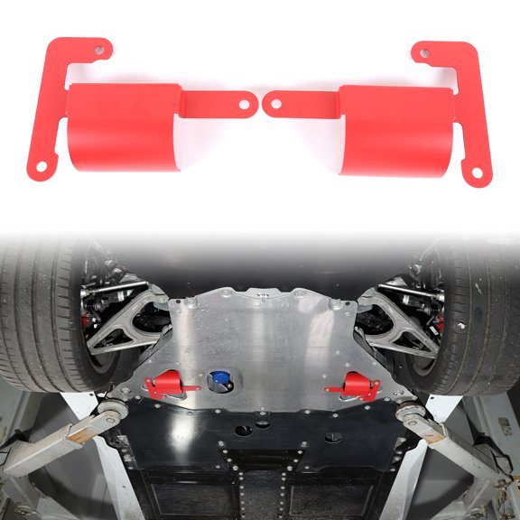 TINKI Underbody Air Deflector Compatible with Chevrolet Corvette C8 20+, Chassis Air Guide Panel, Aluminum Red 2 Pieces