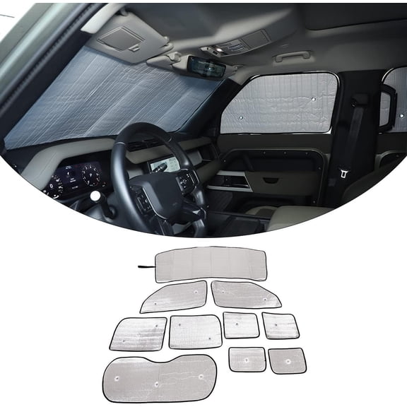 TINKI Windshield Sun Shade for Land Rover Defender 90 110 130 Accessories Car Silver Thicken 5-Layer UV Reflector Auto Front Window Sunshade Visor Shield Cover and Keep Your Vehicle Cool 2020-2023