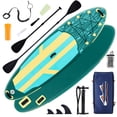 thumbnail image 1 of TINKLE WELL 10'5" Inflatable St& Up Paddle Board (SUP) Kit, Wide Stable Design w/ Non-Slip Deck & Adjustable Paddle for Youth & Adults，Yellow & Green, 1 of 7