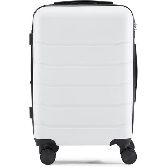 TINKLE WELL Expandable Hardshell Suitcase, 20" Lightweight Carry on Luggage, TSA Lock Hard Shell Luggage with 360° Smooth Spinner Wheels, White