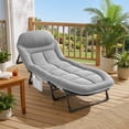 thumbnail image 1 of TINKLE WELL Folding Camping Cot with Padded Cushion, 71" Heavy Duty Bed for Adult, Oxford Fabric & Steel Frame, Compact Portable Carry, Gray, 1 of 7