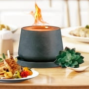 TINKLE WELL Small Tabletop Fire Pit Smores Maker with Metal Extinguisher and Base, Gray