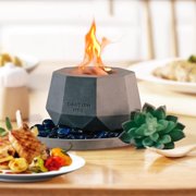 TINKLE WELL Small Tabletop Fire Pit Smores Maker with Metal Extinguisher and Base, Octagon Style Gray