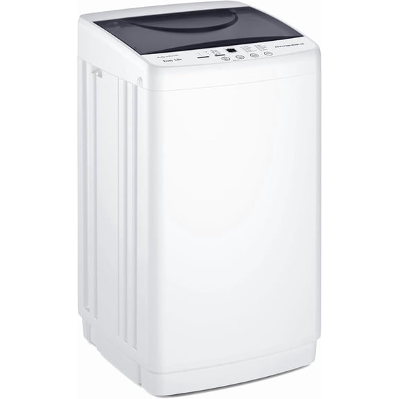 TINKLE WELL Portable Washing Machine, 7.7 lbs Full Automatic Compact Mini Washer, 10 Wash Cycles, LED Display, Auto Balance Detection for Apartment, Dorm, RV & Home, White
