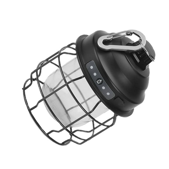 NICEXMAS 1 Set Rechargeable Camping Lamp Retro Lantern Black ABS Camping Accessory