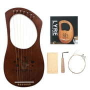 TINKSKY 1 Set Wooden Lyre Harp Retro 7-string Lyre Harp Musical String Instrument