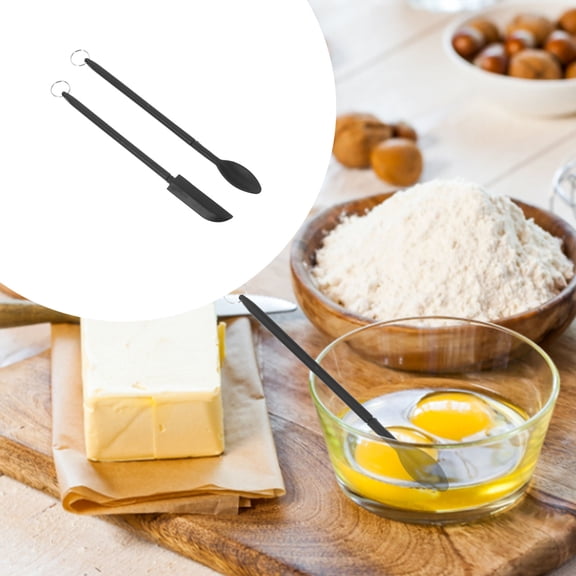 TINKSKY 1 Set of Spatulas for Kitchen Use Scraping Spatula Stainless Steel Black Flexible for Professional Use