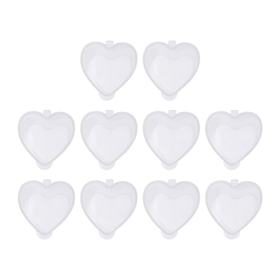 100 PCS 50ML PP Plastic Transparent Heart Shaped Spice Storage Containers with Leak Proof Lids
