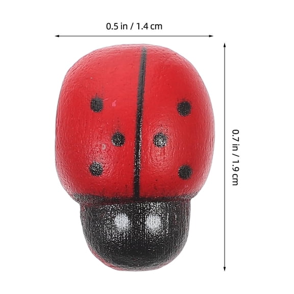 TINKSKY 100 Pcs Red Ladybug Stickers for Crafts, Self-Adhesive Wooden Insect Decorations, Perfect for Scrapbooking and Kids