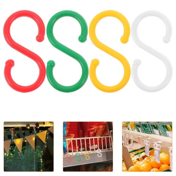 NICEXMAS 100pcs Hanger S Hooks Plastic Hooks For Light ng Hanging Multipurpose Use